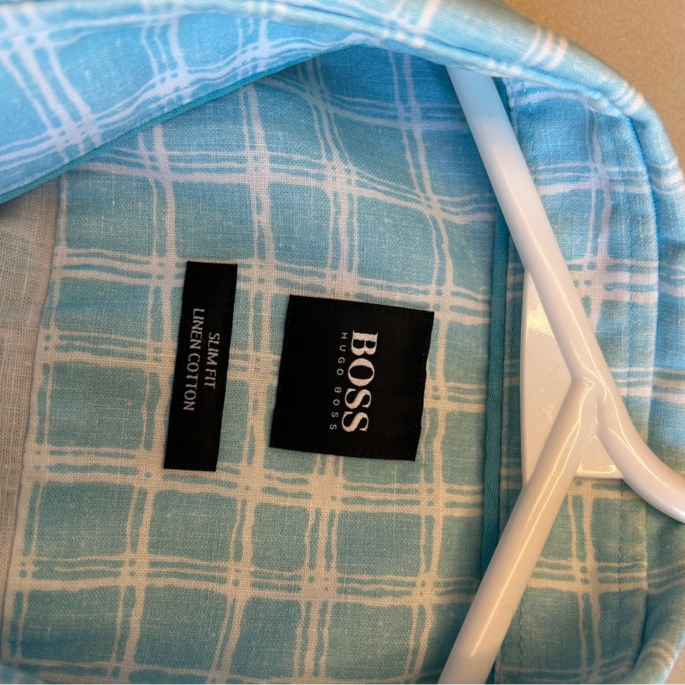 Hugo Boss Mens Aqua Slim Fit  Checkered Shirt
  Size S - Picture 8 of 10